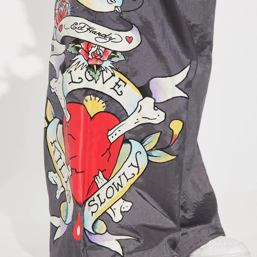 Ed Hardy "Love Kills Slowly" Nylon Parachute Pants - Picture 13 of 13